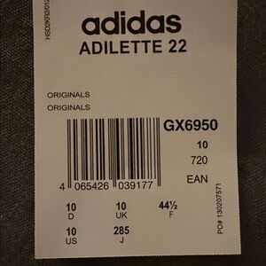 adidas Adilette 22 Slides - White with Black Logo